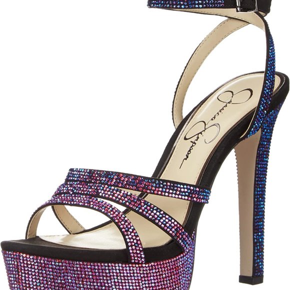 Jessica Simpson Balina Faux Suede Platform Ankle Wrap Dress SandalsBlack 9 size - Picture 2 of 13